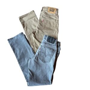 Boys Levi's 511 Gray and Tan Adjustable Waist Size 14